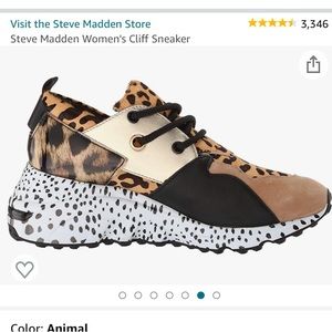 Steve Madden leopard tennis shoes! Worn twice!